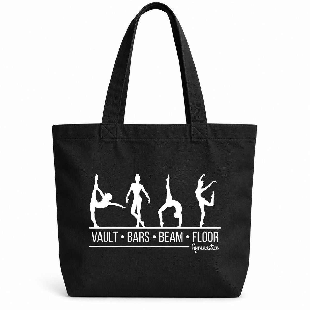 Personalized Gymnastics Tote Bag, Gymnast Gift for Girls, Gymnastics Bag, Vault Bars Beam Floor, Gymnast Gift