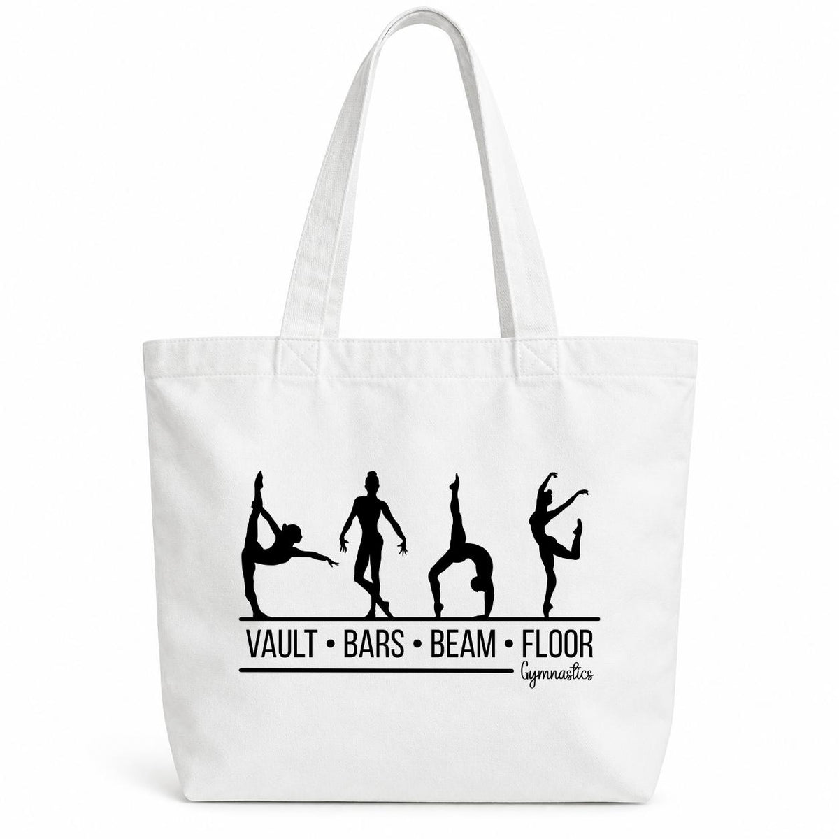 Personalized Gymnastics Tote Bag, Gymnast Gift for Girls, Gymnastics Bag, Vault Bars Beam Floor, Gymnast Gift
