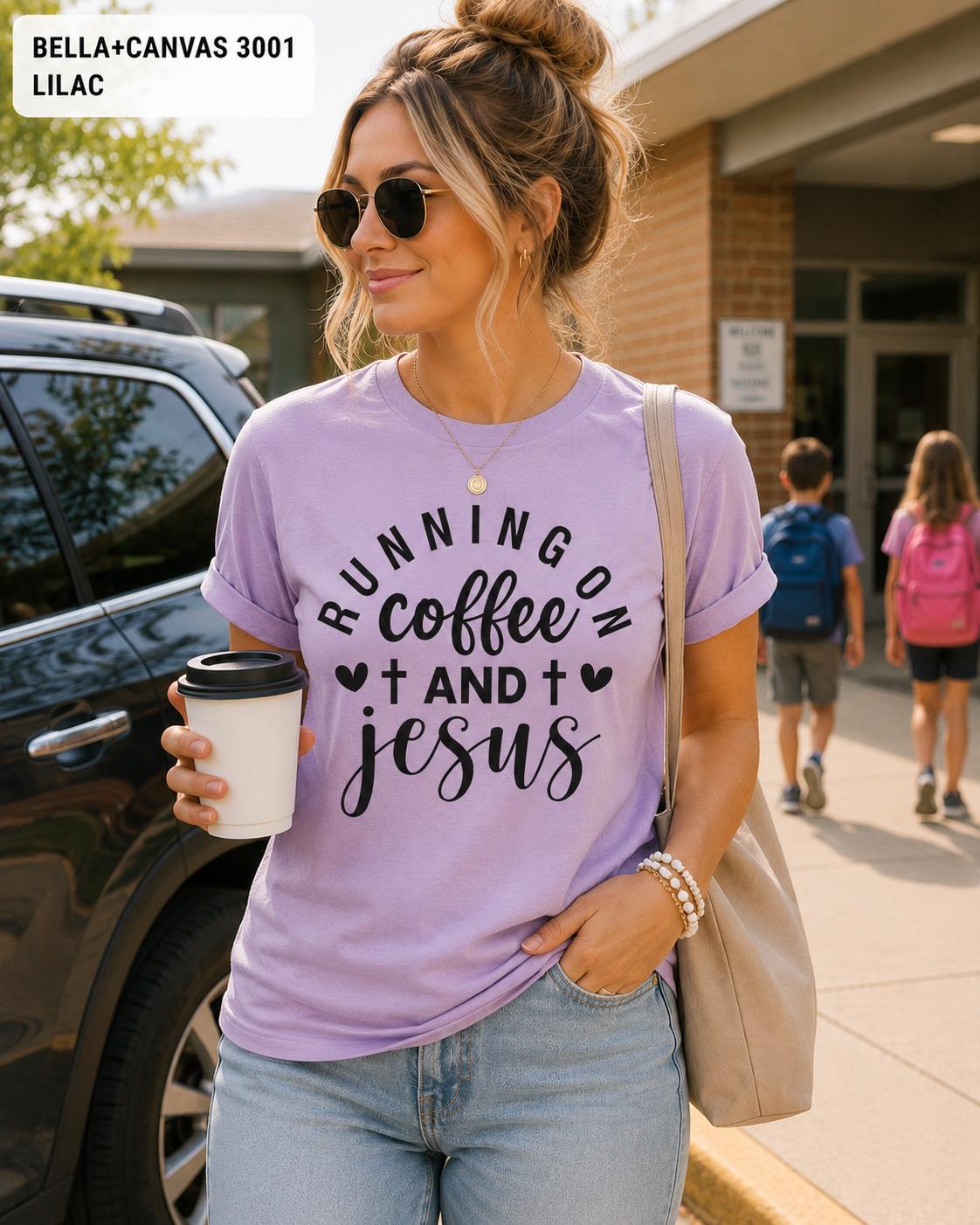 Running on Coffee and Jesus Shirt, Christian Graphic Tee, Faith Apparel