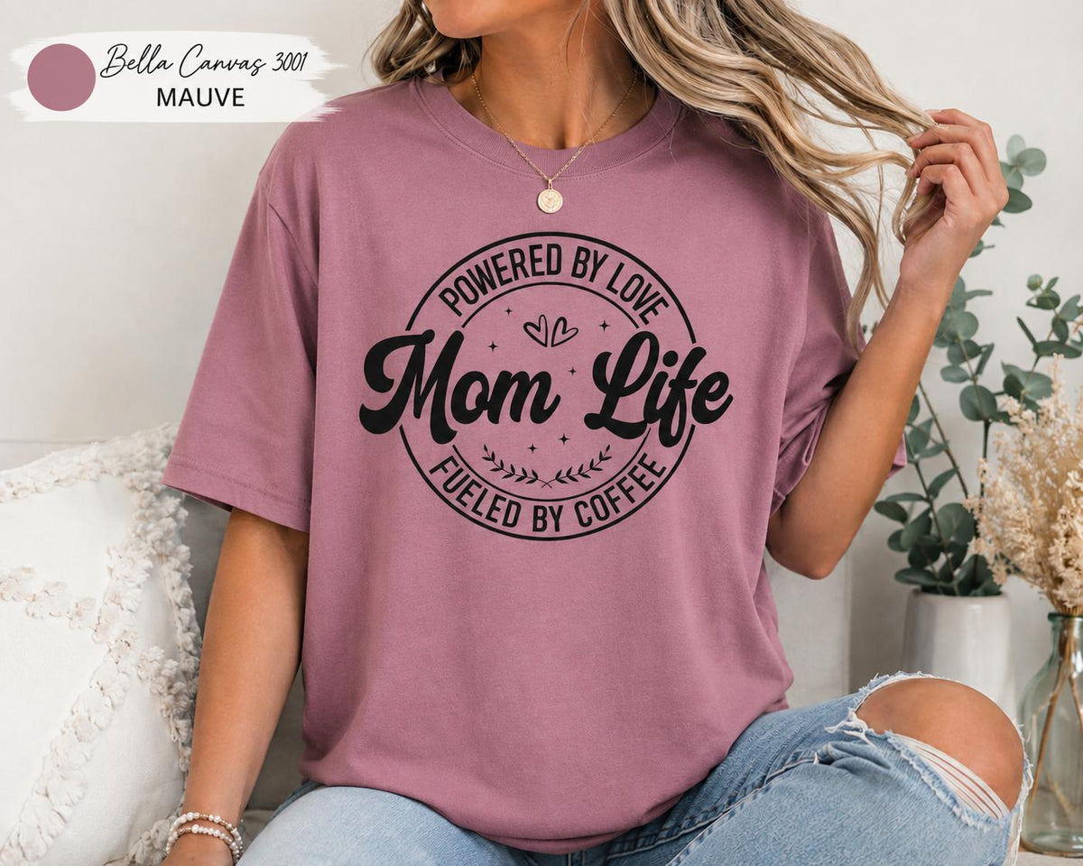 Mom Life Shirt, Powered by Love Fueled by Coffee Tee