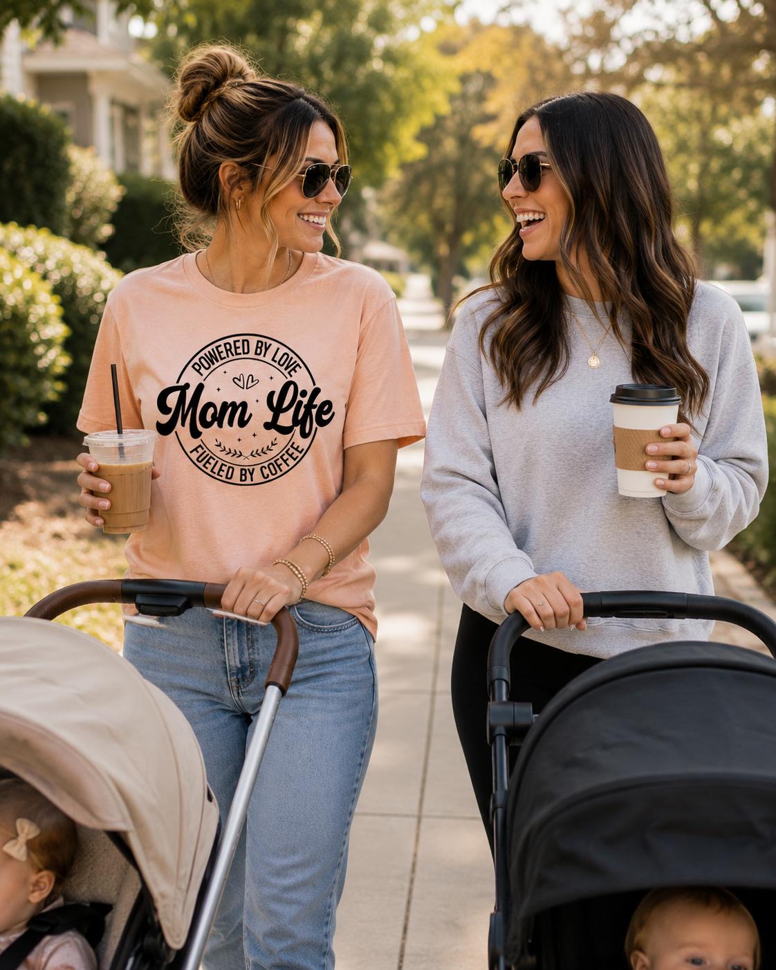 Mom Life Shirt, Powered by Love Fueled by Coffee Tee