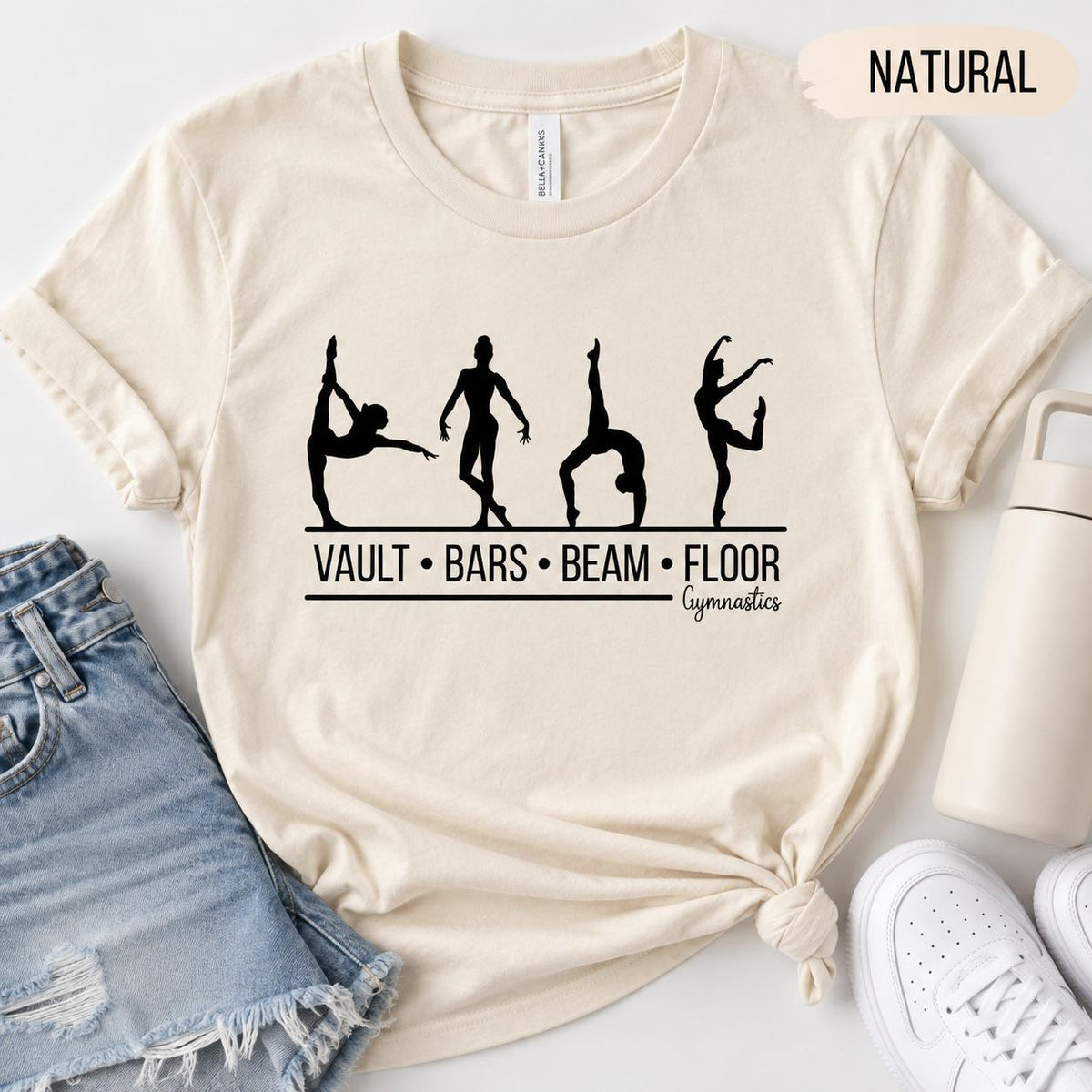 Personalized Gymnast Shirt or Sweatshirt, Gymnast Tee, Vault Bars Beam Floor Shirt, Gymnastics Gift, Youth Adult Gymnast Shirt