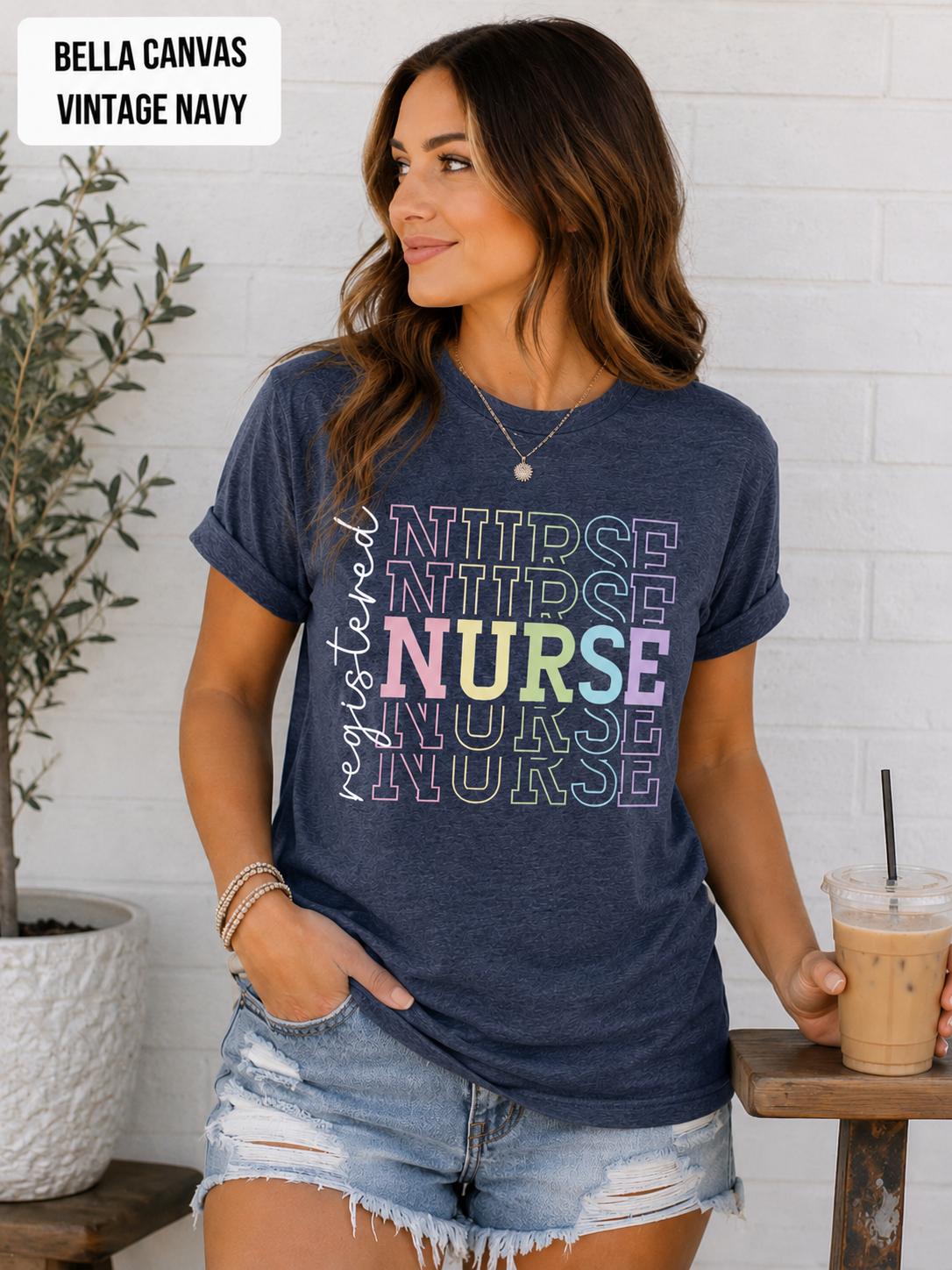 Colorful Registered Nurse Tee