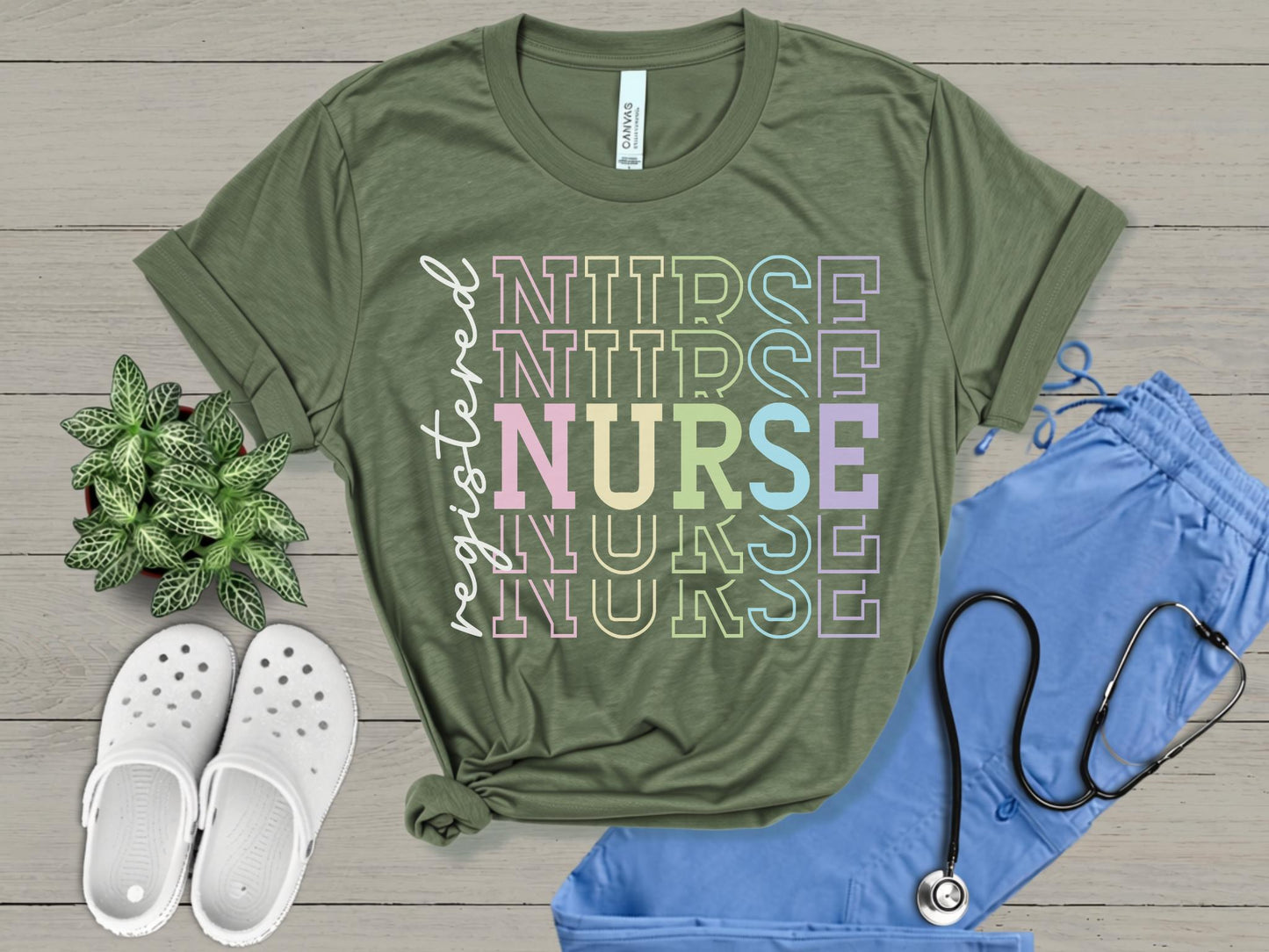 Colorful Registered Nurse Tee