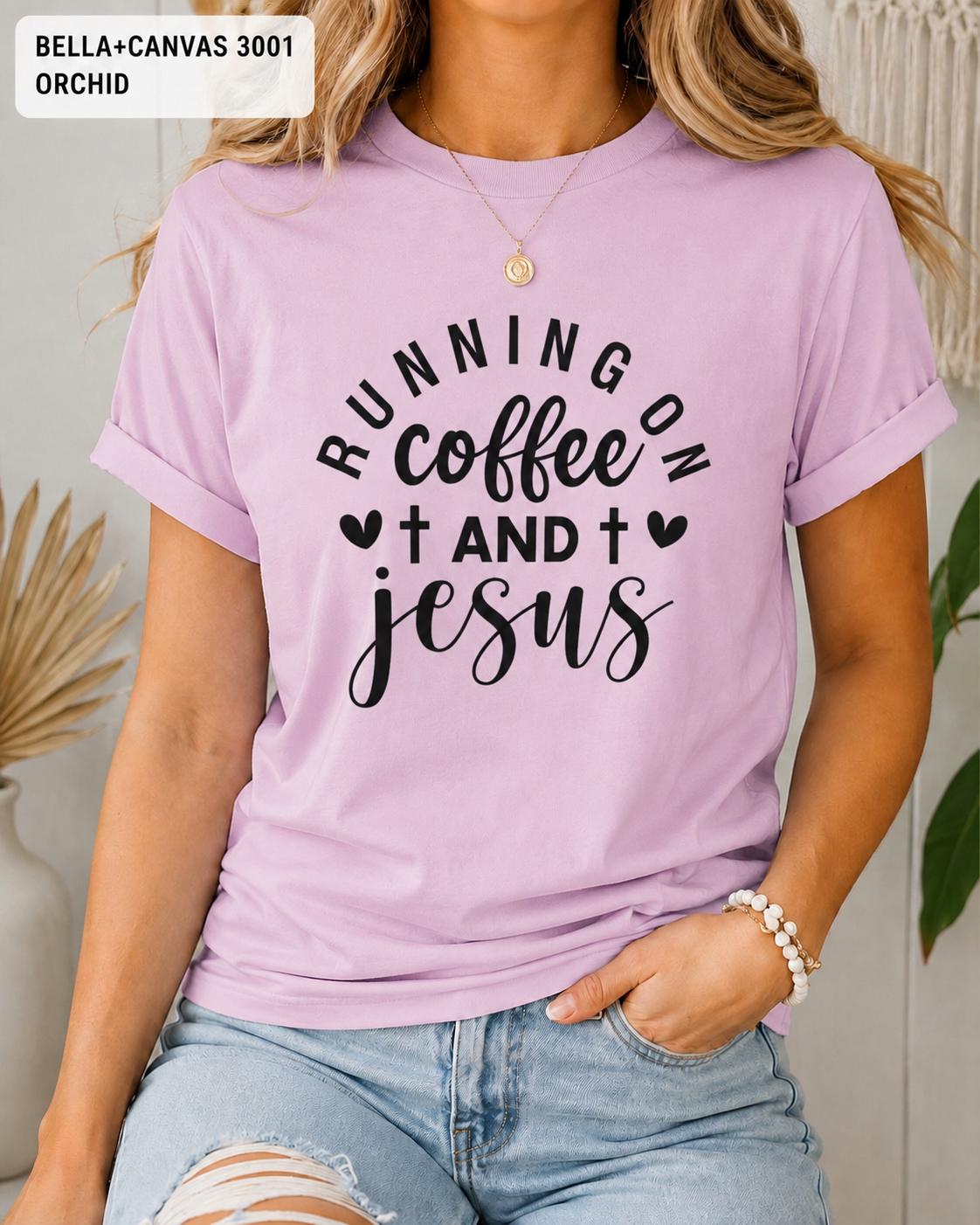 Running on Coffee and Jesus Shirt, Christian Graphic Tee, Faith Apparel