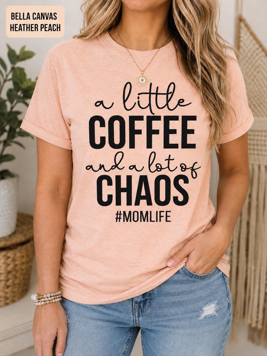 Coffee Chaos Mom Life Graphic Tee