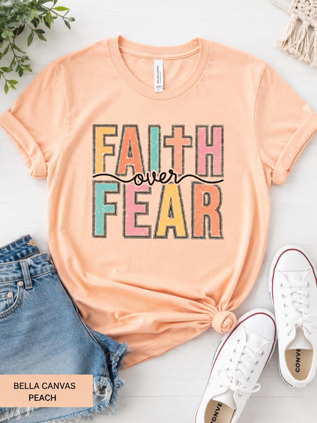 Faith Over Fear Christian TShirt, Trendy Religious Tee