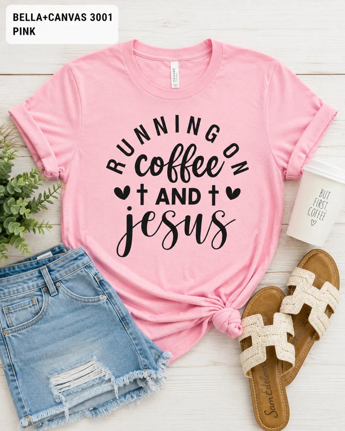 Running on Coffee and Jesus Shirt, Christian Graphic Tee, Faith Apparel
