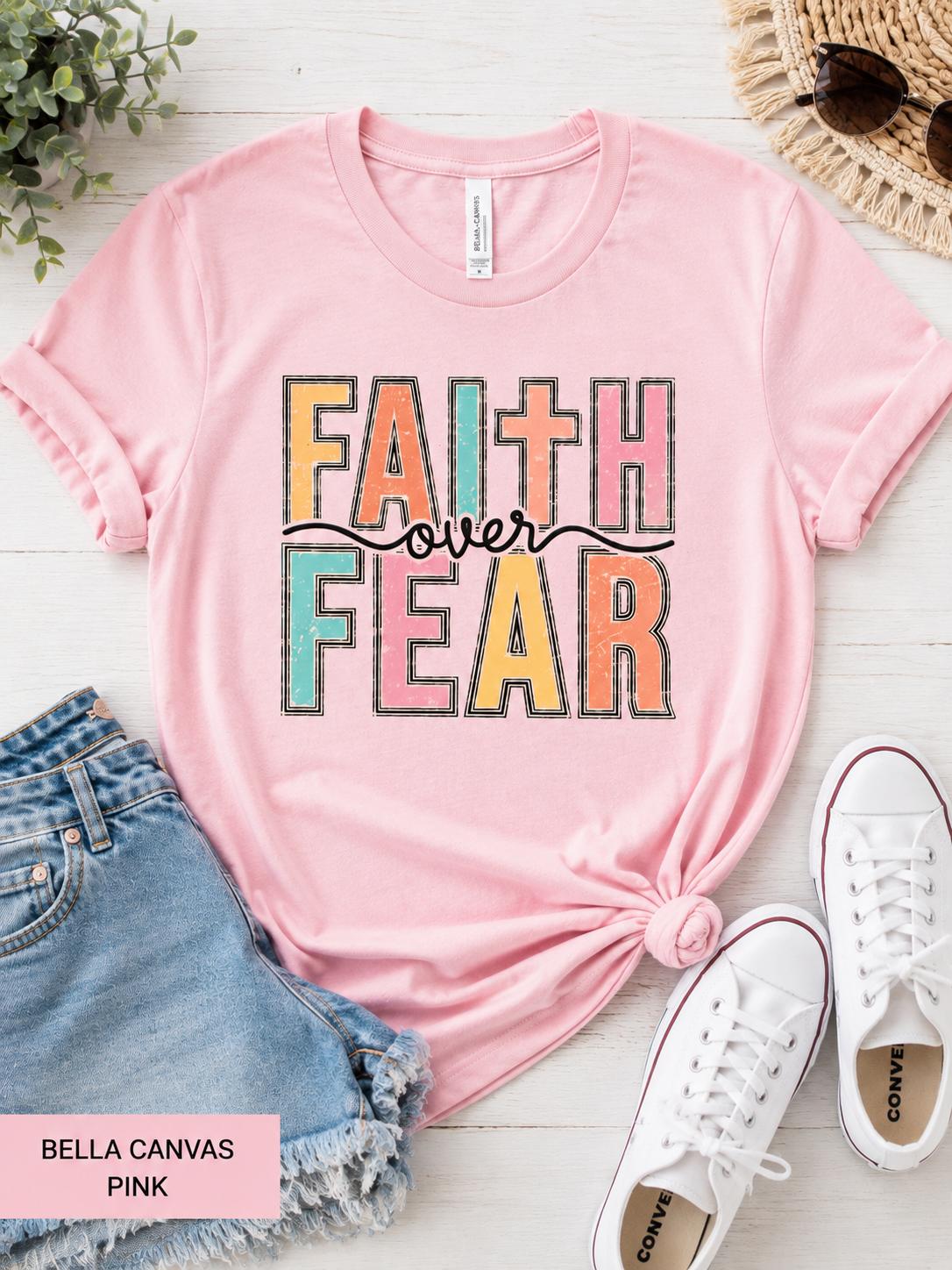 Faith Over Fear Christian TShirt, Trendy Religious Tee