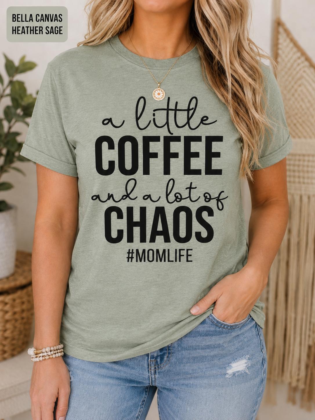 Coffee Chaos Mom Life Graphic Tee