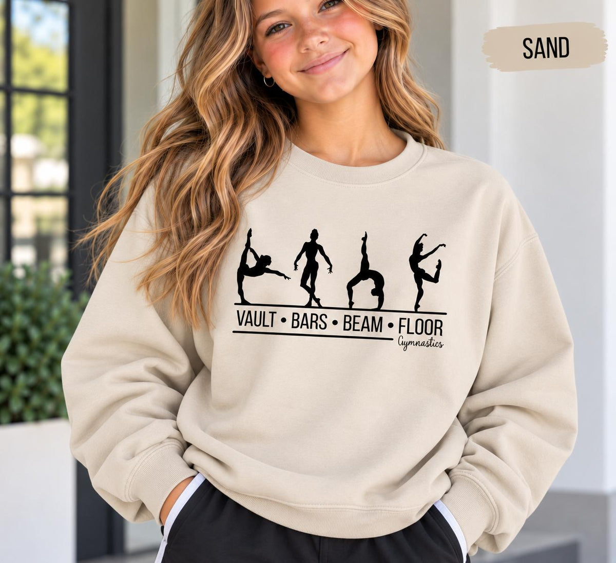 Personalized Gymnast Shirt or Sweatshirt, Gymnast Tee, Vault Bars Beam Floor Shirt, Gymnastics Gift, Youth Adult Gymnast Shirt