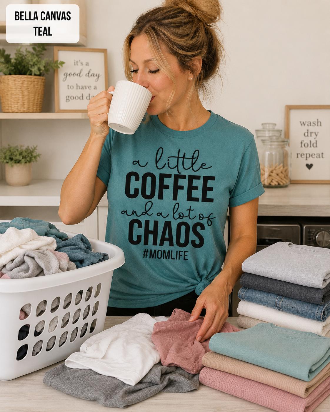 Coffee Chaos Mom Life Graphic Tee