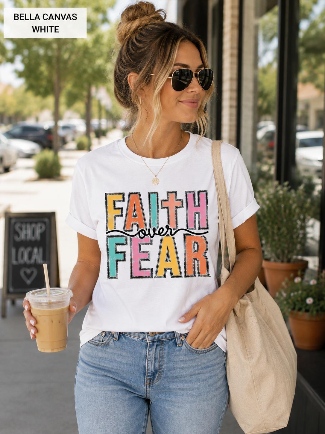 Faith Over Fear Christian TShirt, Trendy Religious Tee